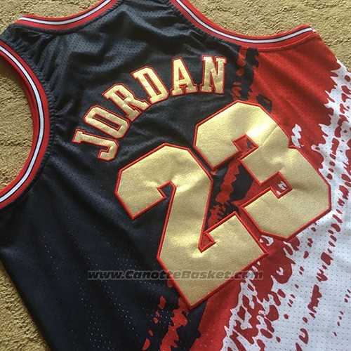 Maglia Chicago Bulls Michael Jordan Mitchell & Ness Nero Rosso